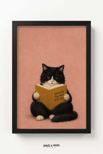 Cat Reading Book