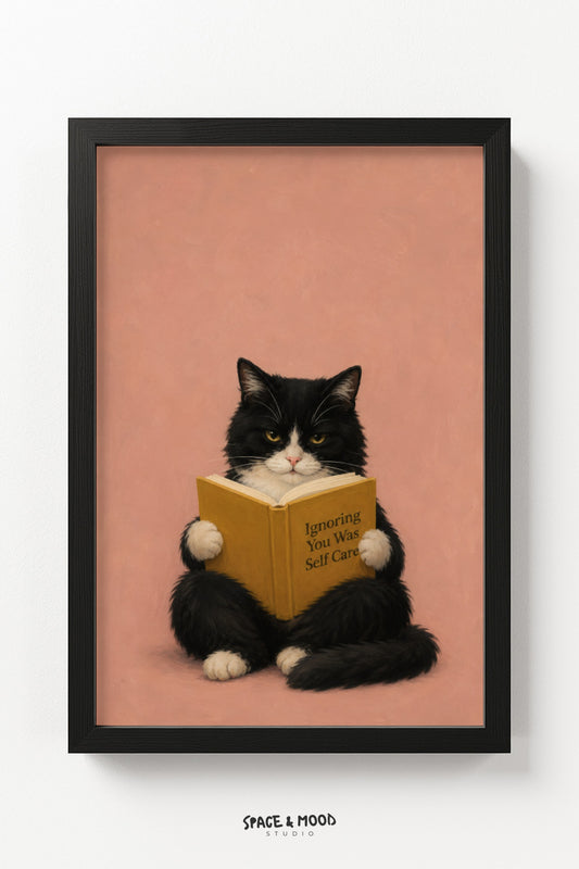 Cat Reading Book