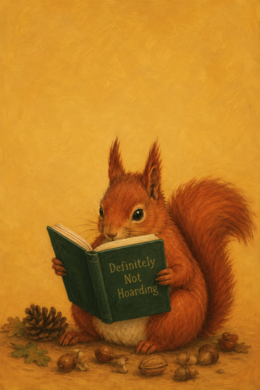 Squirrel Reading Book