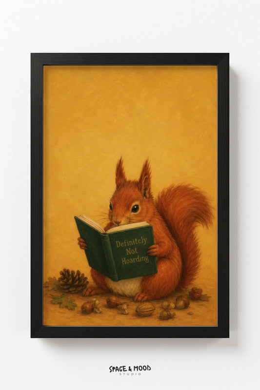 Squirrel Reading Book