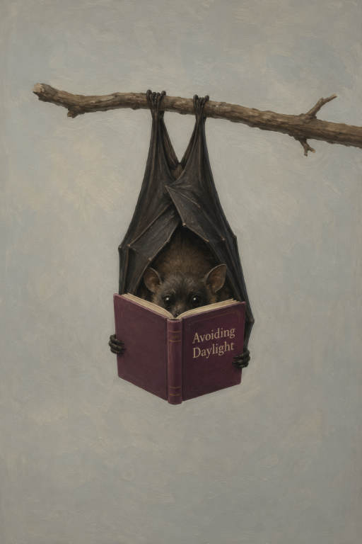 Bat Hanging Reading