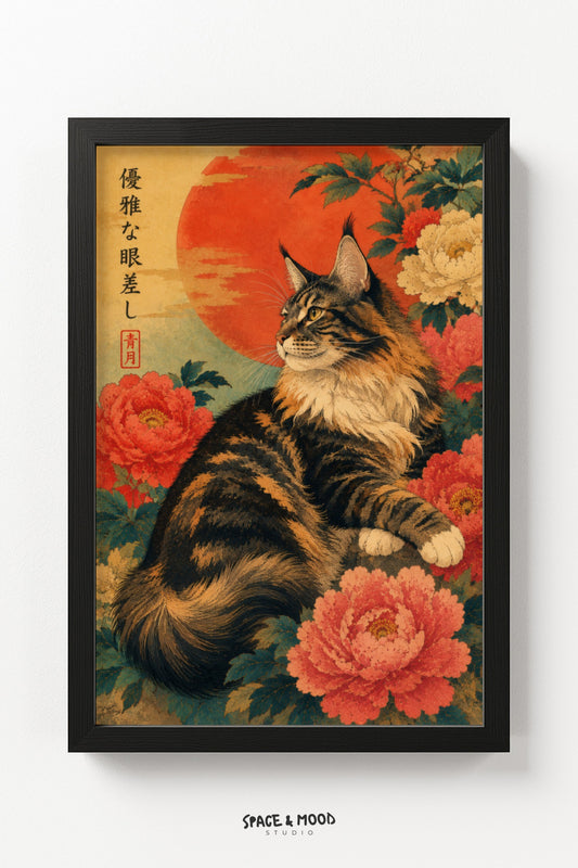 Maine Coon Peonies