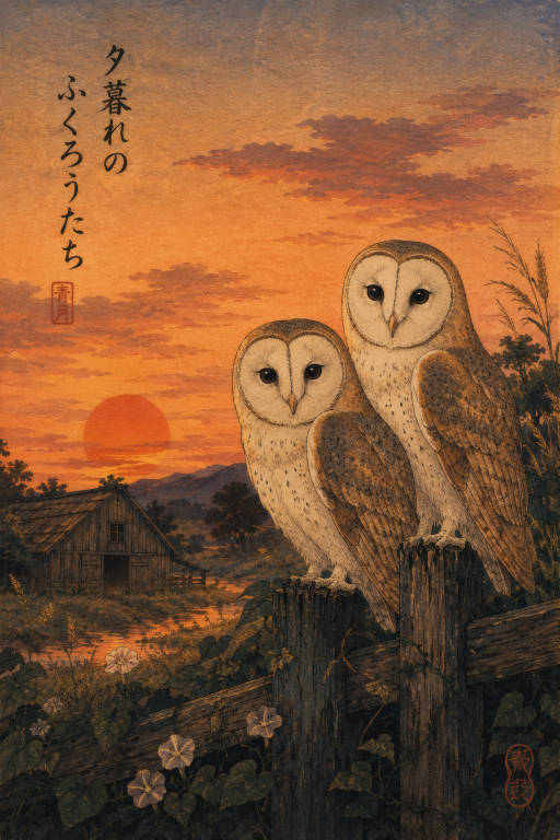 Owls Sunset Fence