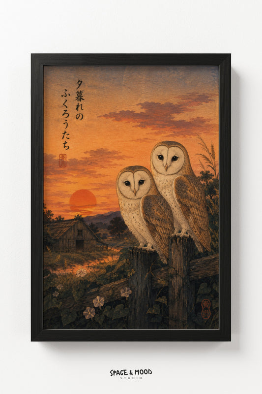 Owls Sunset Fence