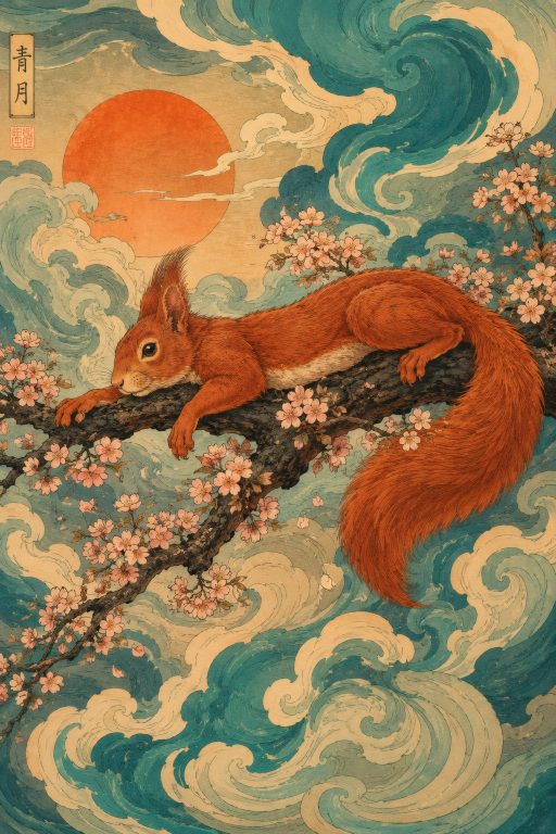Squirrel Blossom Branch