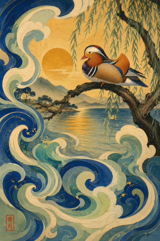Mandarin Duck Waves