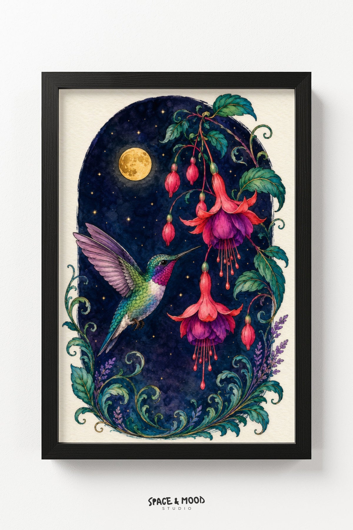 Hummingbird Fuchsia Moon