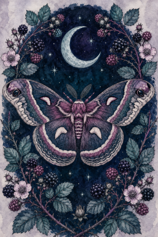 Moth Berries Purple Moon