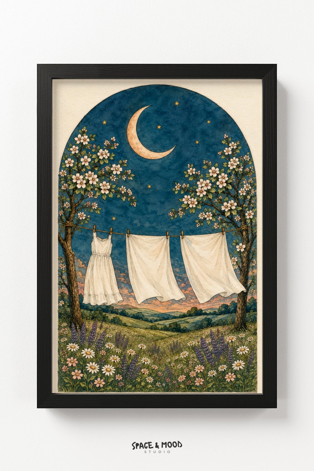 Laundry Line Moon Garden