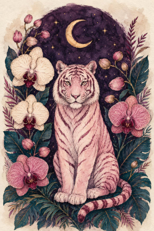 White Tiger Orchid Moon
