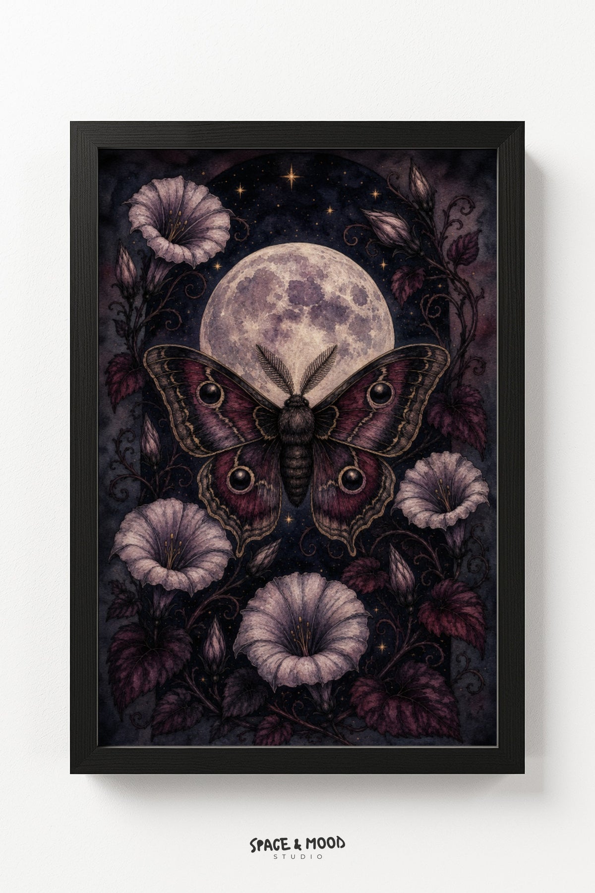 Moth Moon Purple Florals