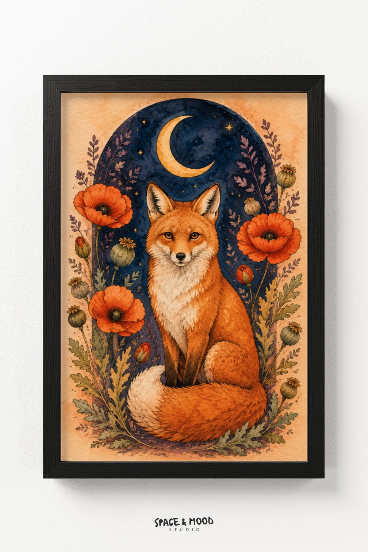 Fox Poppies Moon Portrait