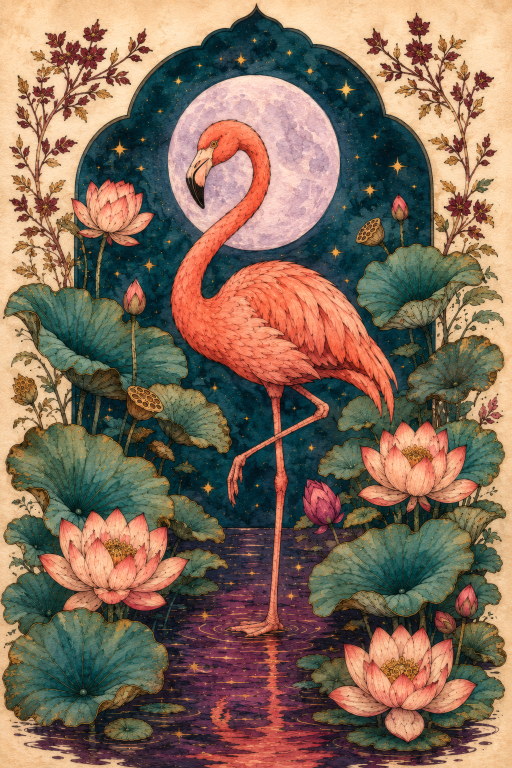 Flamingo Lotus Moon II