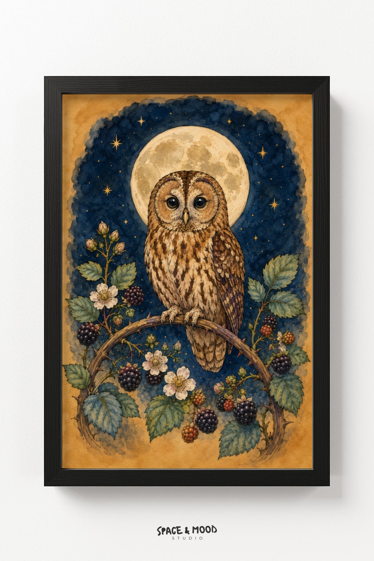 Tawny Owl Berries Moon