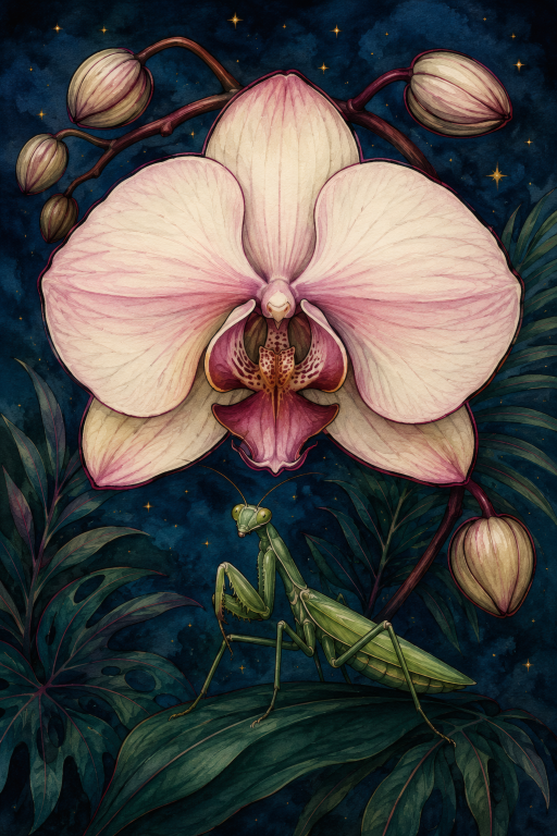 Mantis Orchid Night