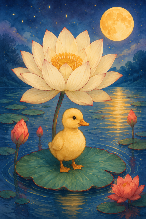 Duckling Lotus Pond Sun