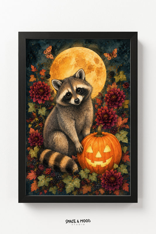 Raccoon Pumpkin Moon