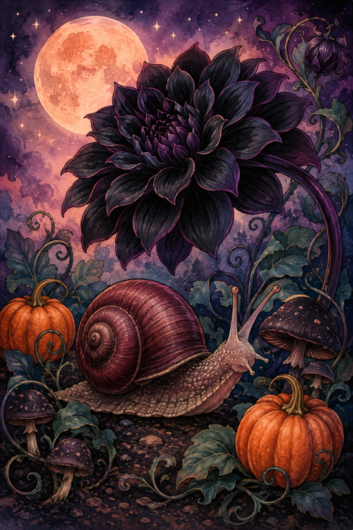 Black Dahlia Snail Moon