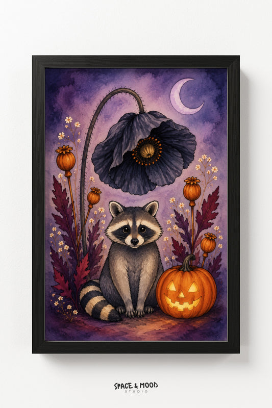 Raccoon Pumpkin Poppy Moon