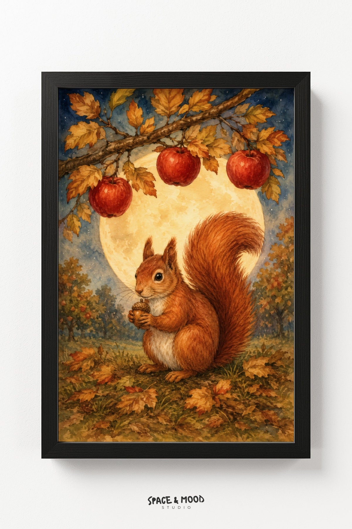 Squirrel Apple Tree Moon