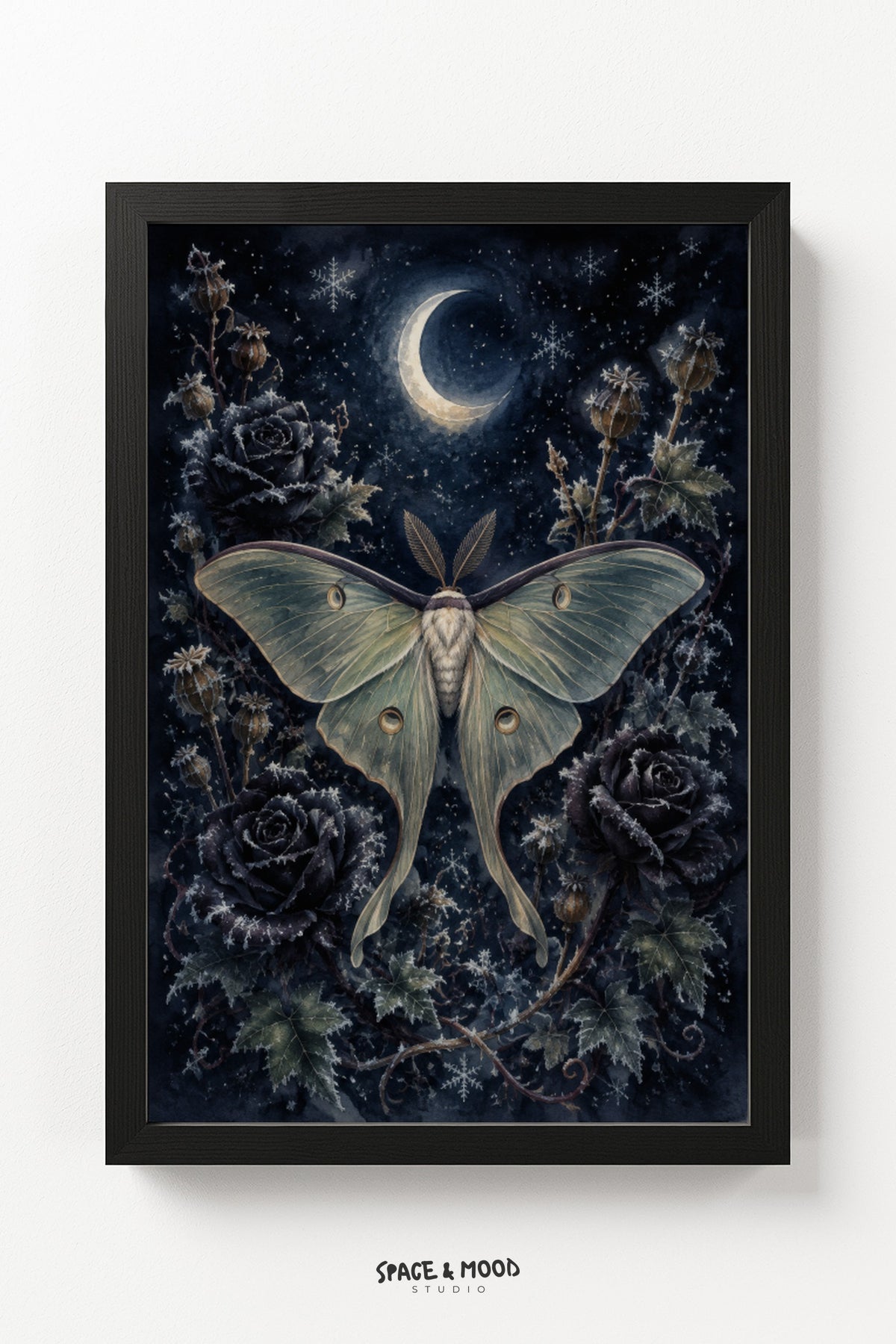 Luna Moth Winter Roses