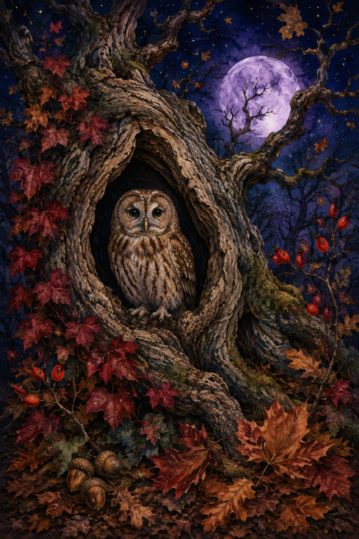 Owl Tree Hollow Autumn