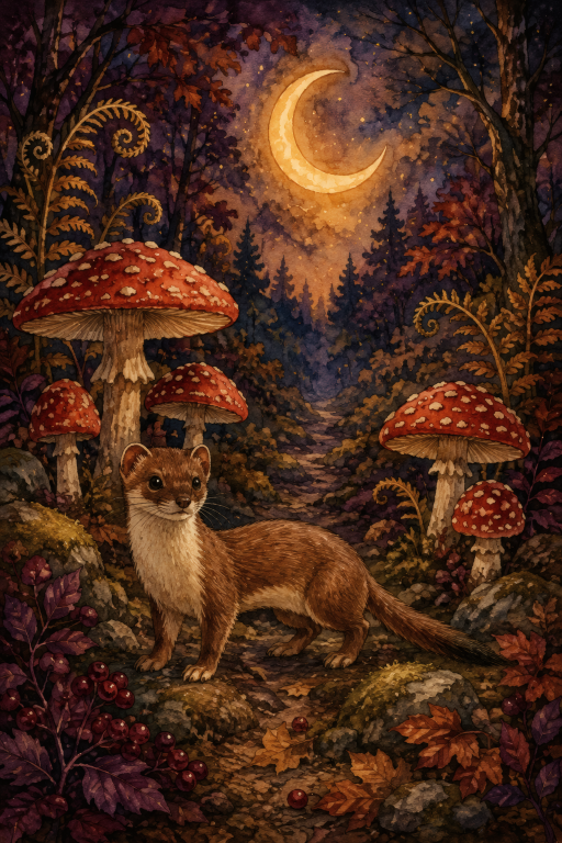 Weasel Mushroom Forest Moon