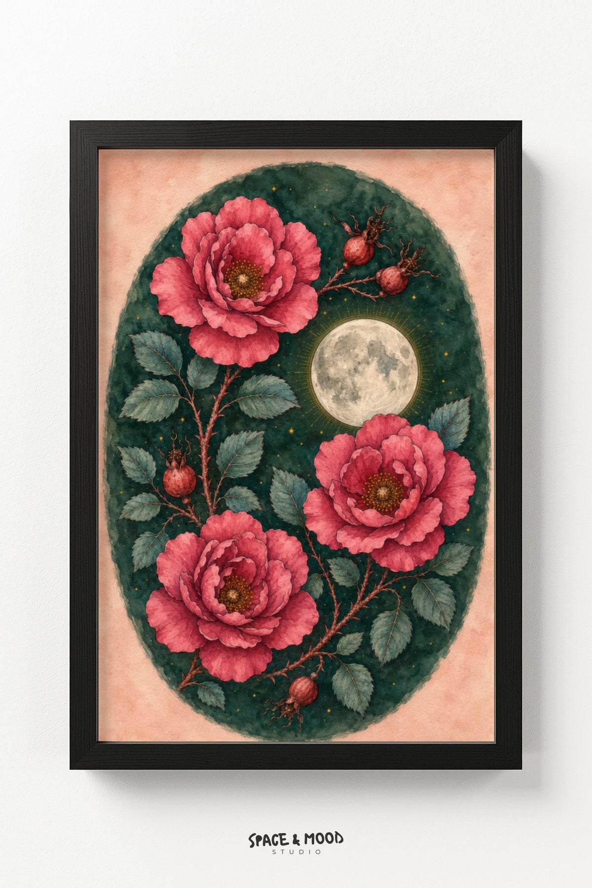 Rose Vine Moon Frame