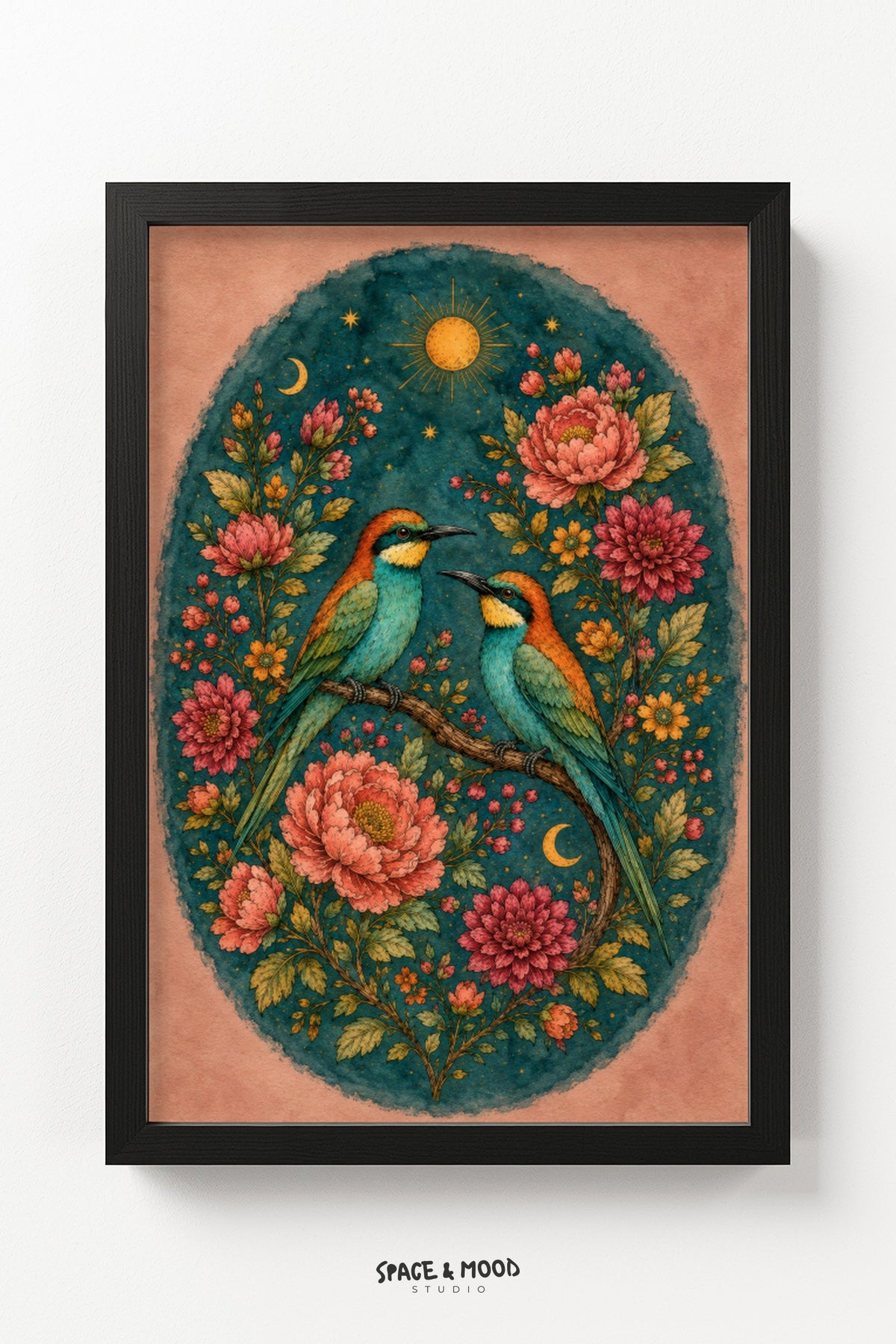 Bee-eaters Rose Vine Frame