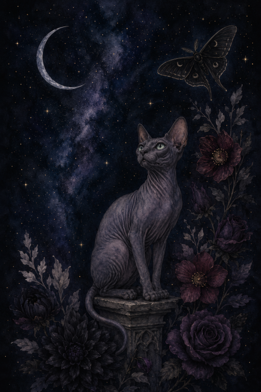 Sphynx Cat Night Moth