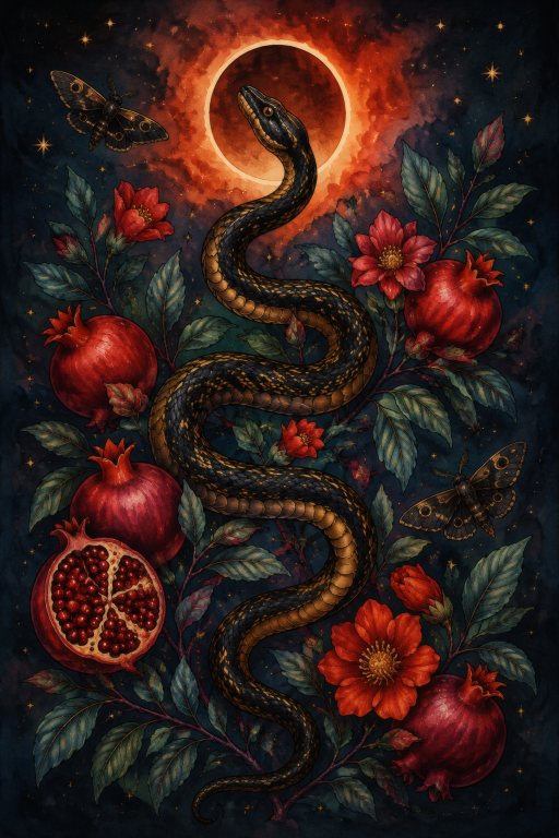 Snake Pomegranate Sun