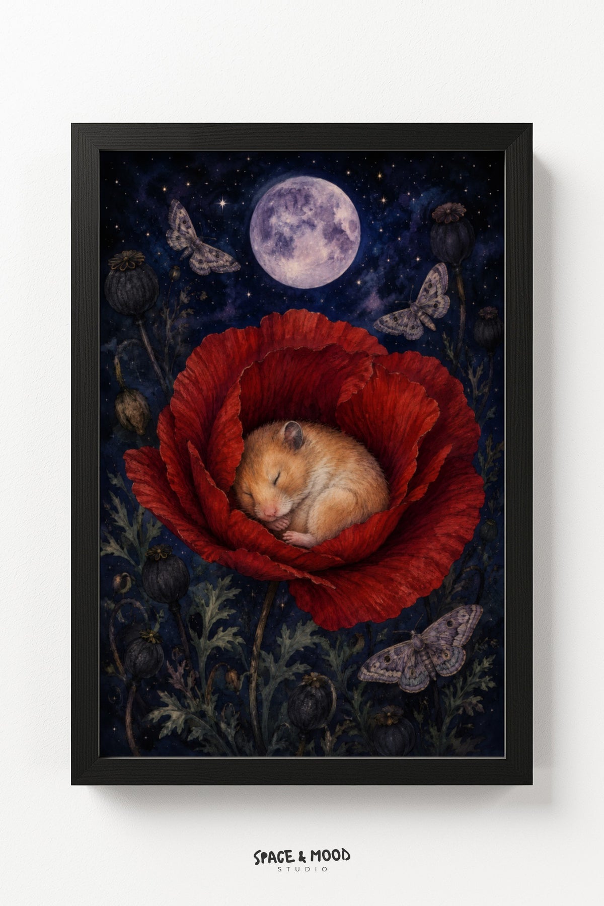 Puppy Red Rose Sleeping