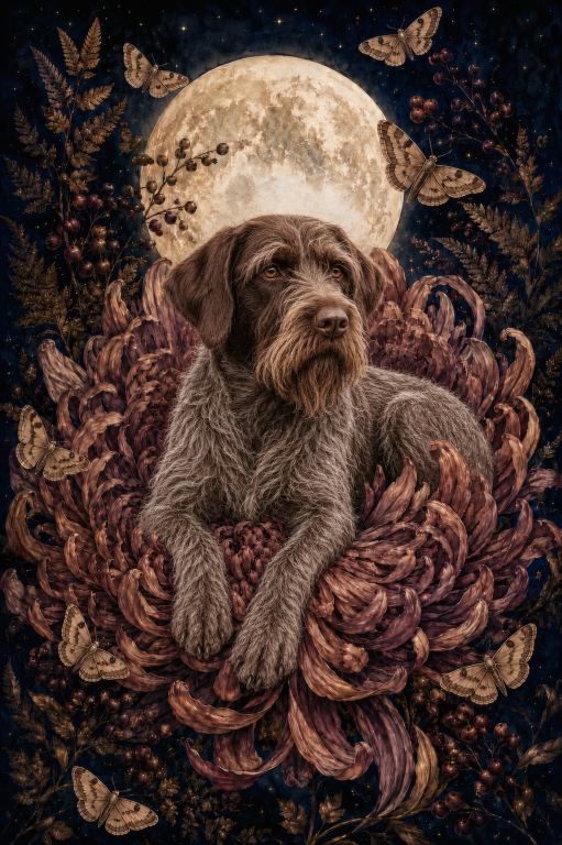 Wirehaired Pointer Chrysanthemum