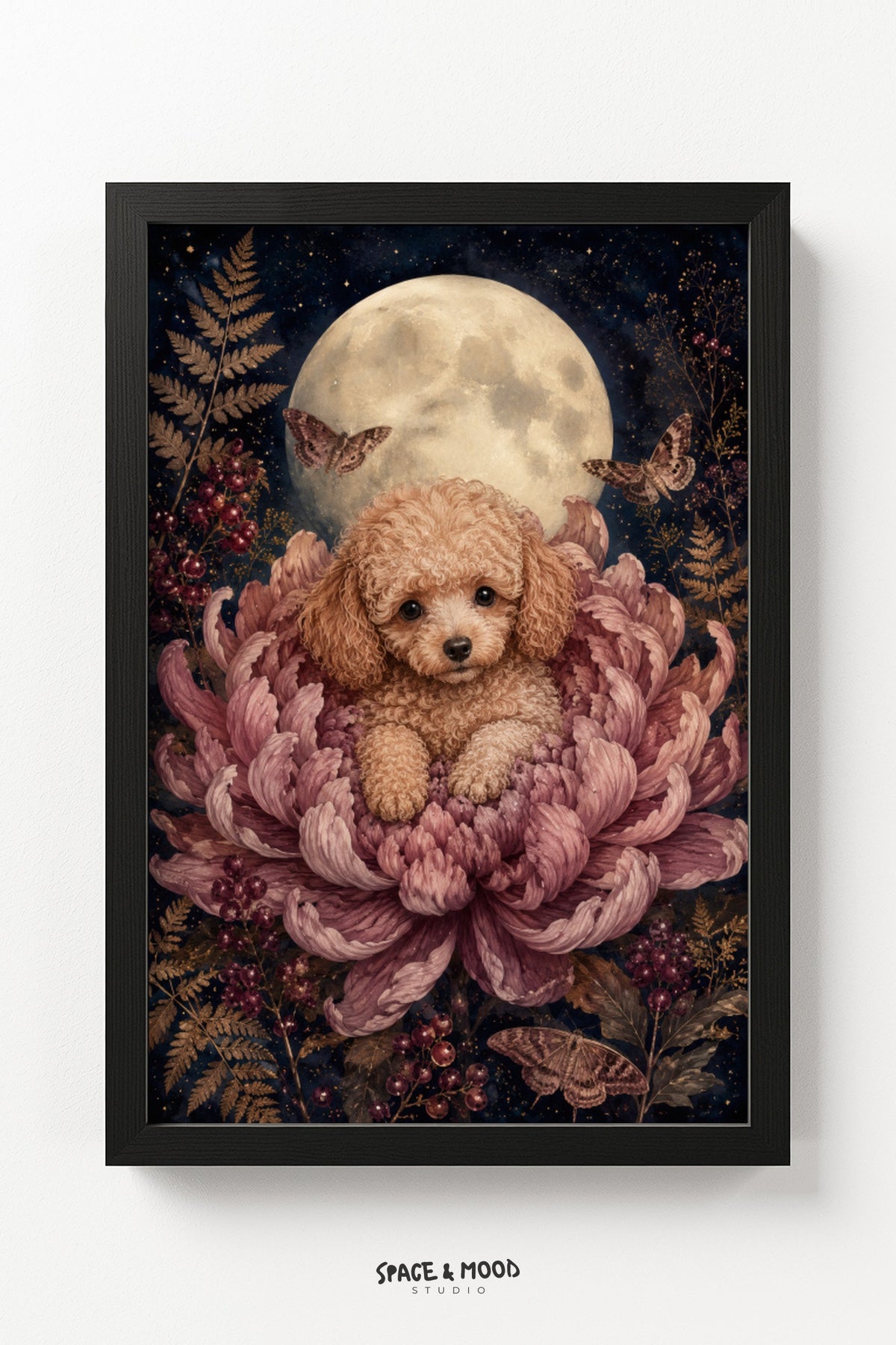 Poodle Puppy Peony Moon