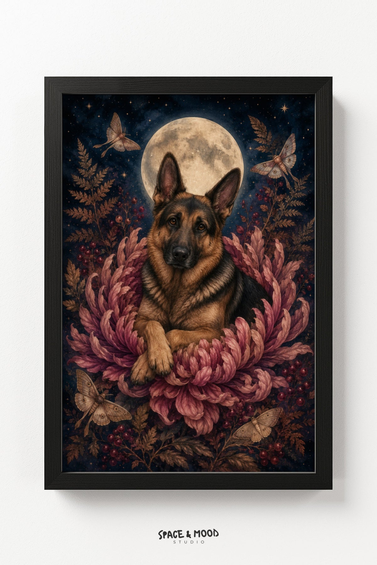 German Shepherd Chrysanthemum
