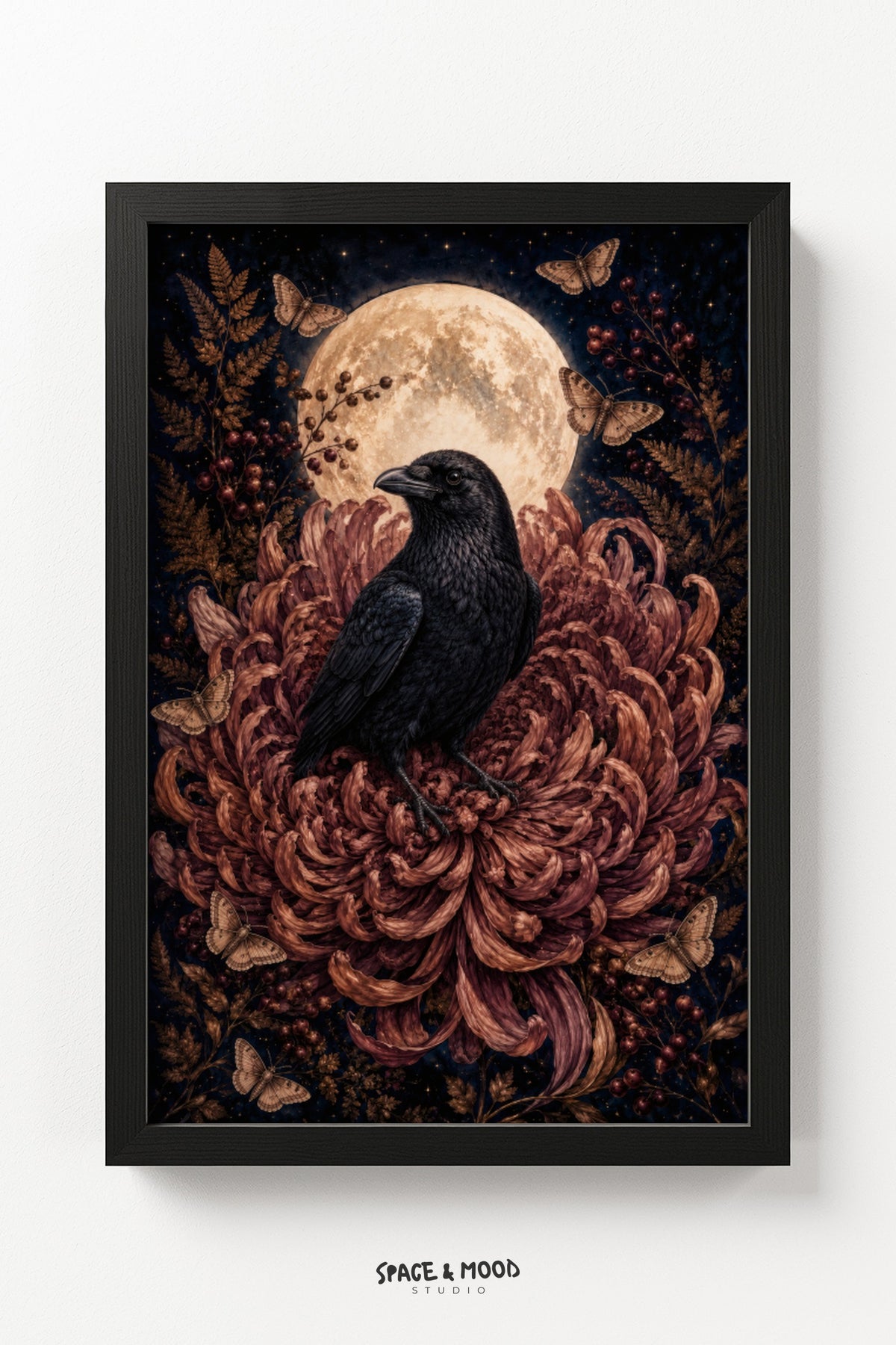 Raven Chrysanthemum Moon