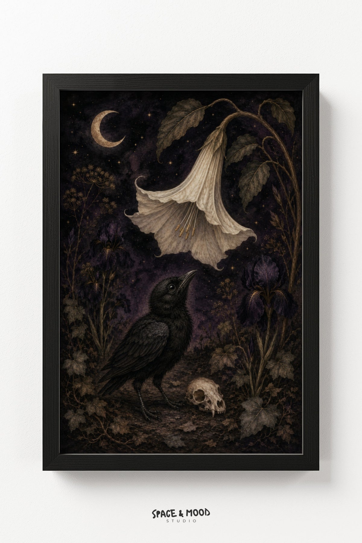 Raven Trumpet Flower Skull