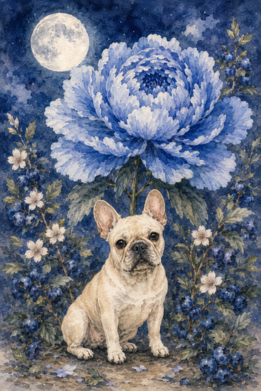 French Bulldog Blue Peony II
