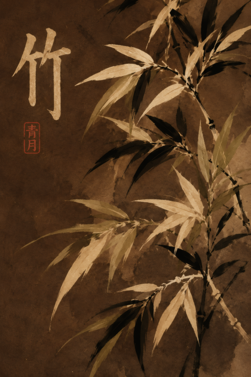 Bamboo Leaves Ink Brown