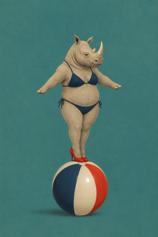 Rhino Beach Ball Balance
