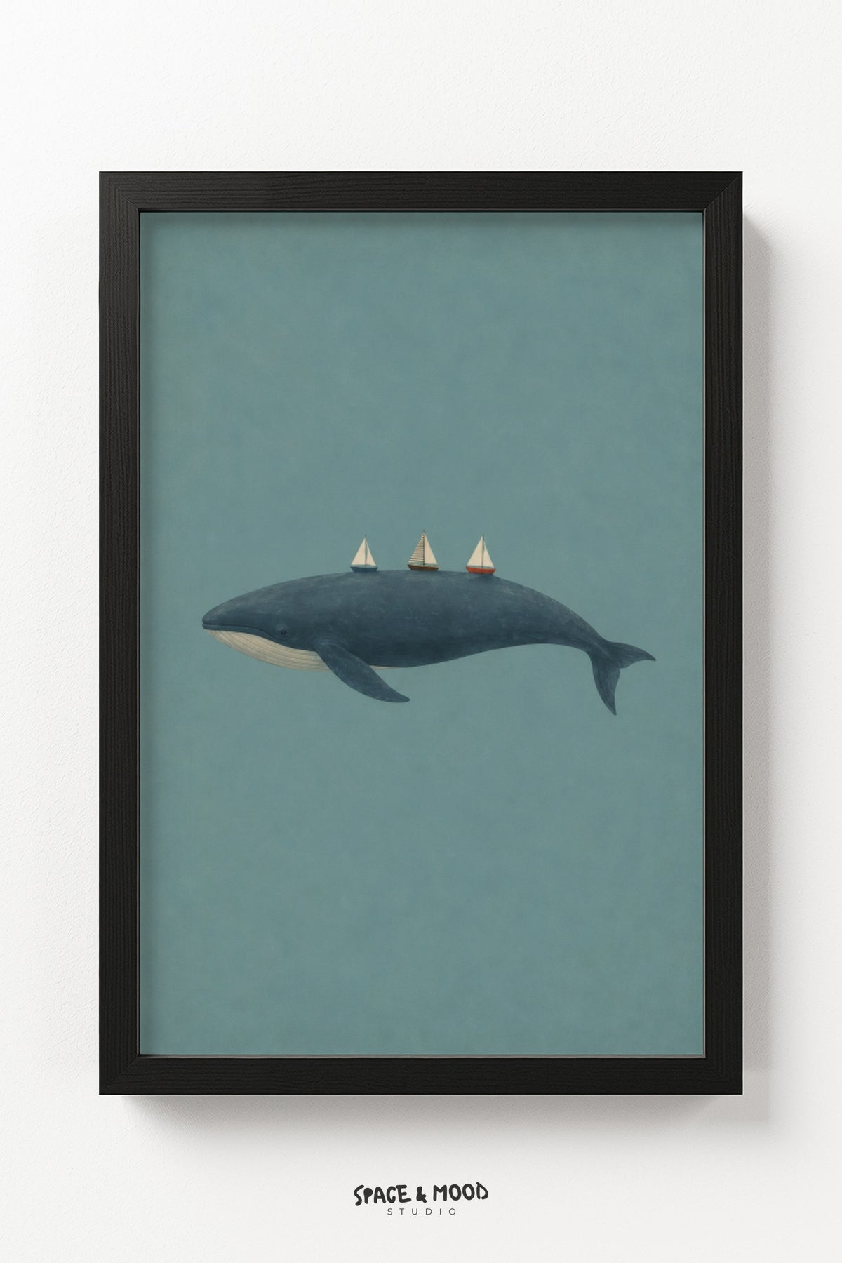 Whale Minimalist Blue