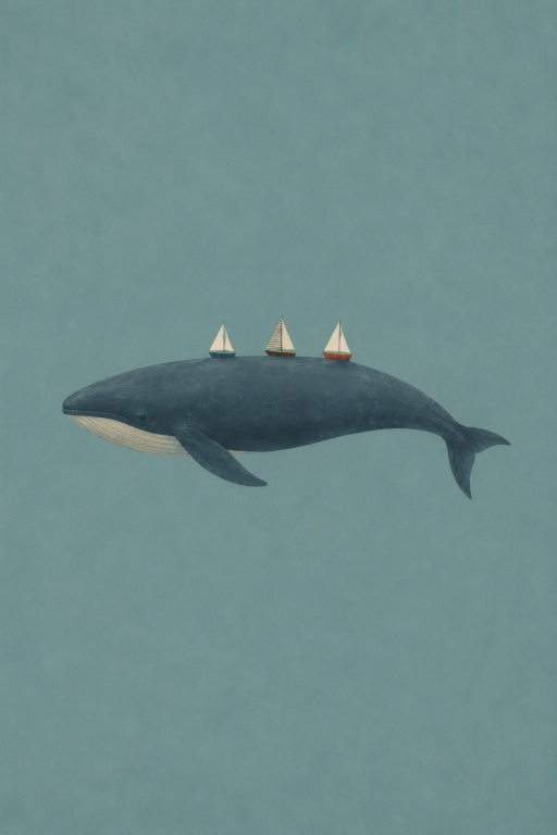 Whale Minimalist Blue