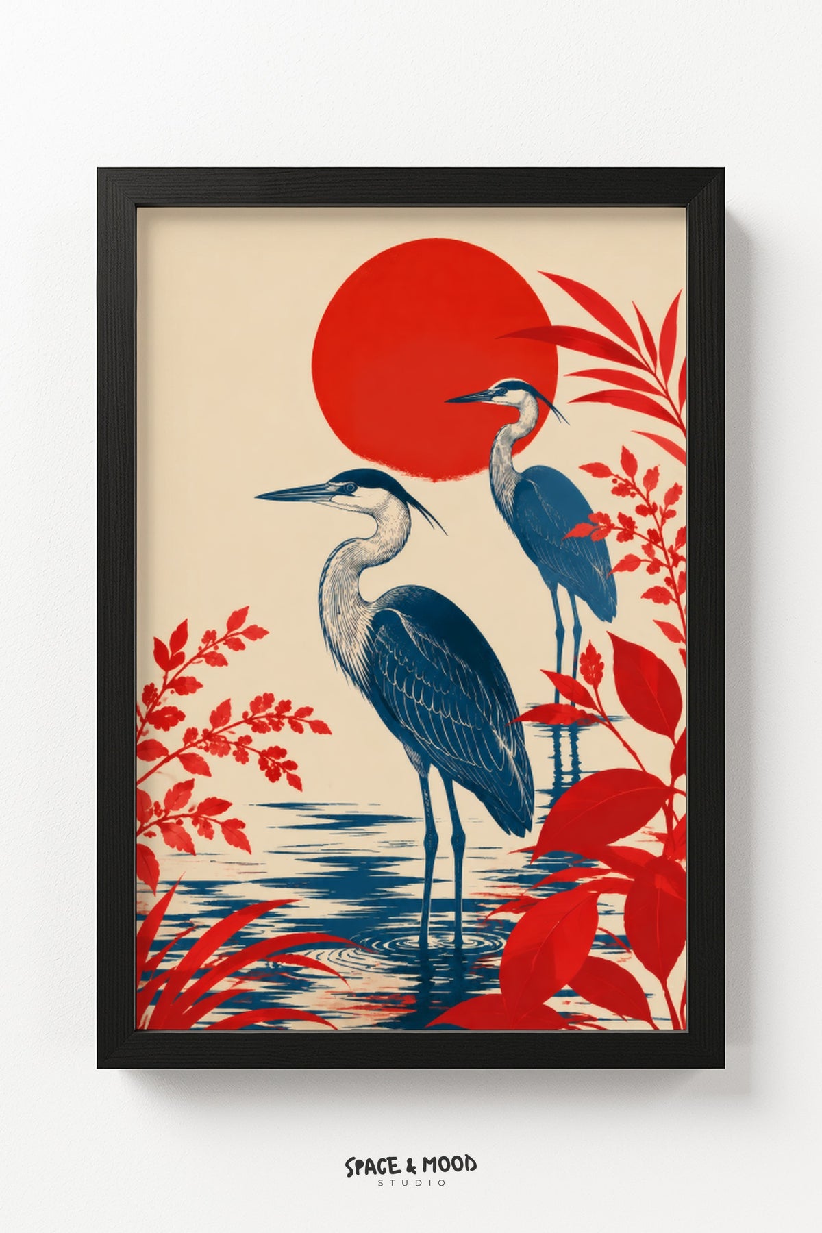 Herons Red Sun Japanese
