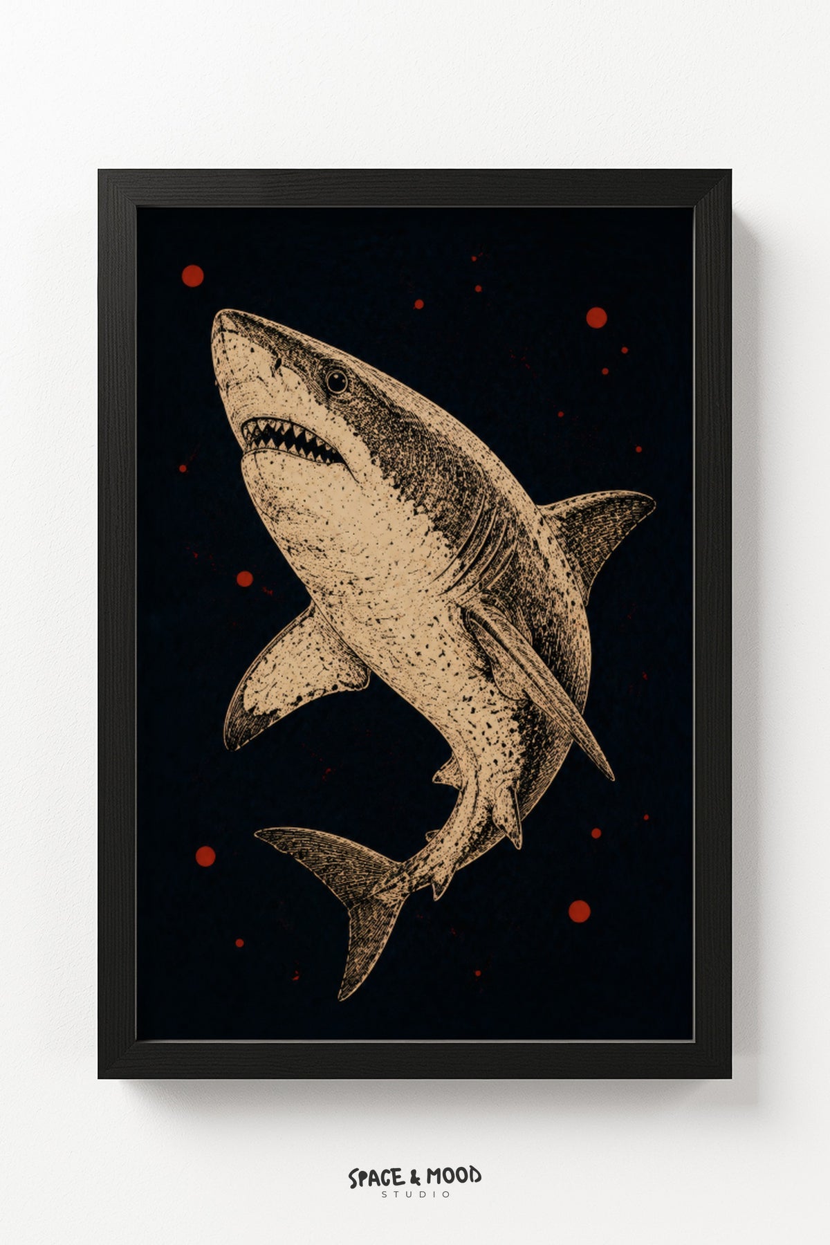 Great White Shark Etching