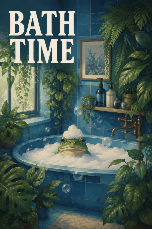 Frog Blue Bath Time