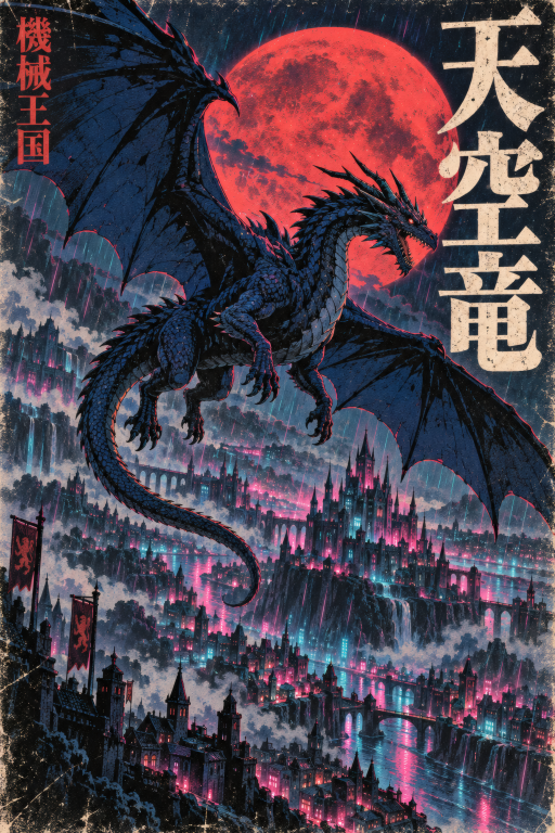 Sky Dragon Cyberpunk Moon