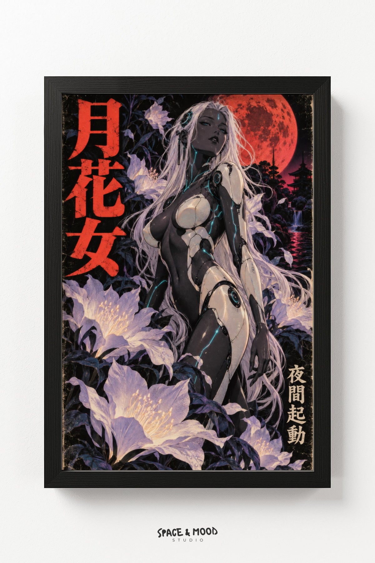 Moon Flower Woman Cyberpunk