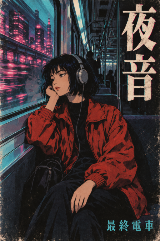 Woman Train Window Cyberpunk