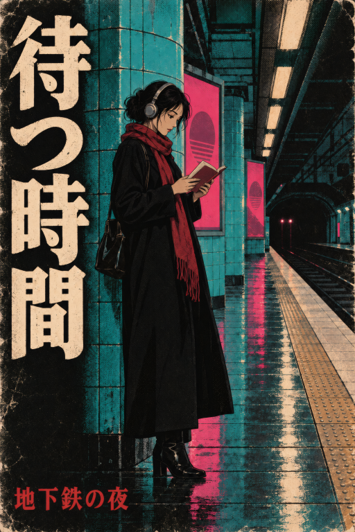 Woman Subway Waiting Neon