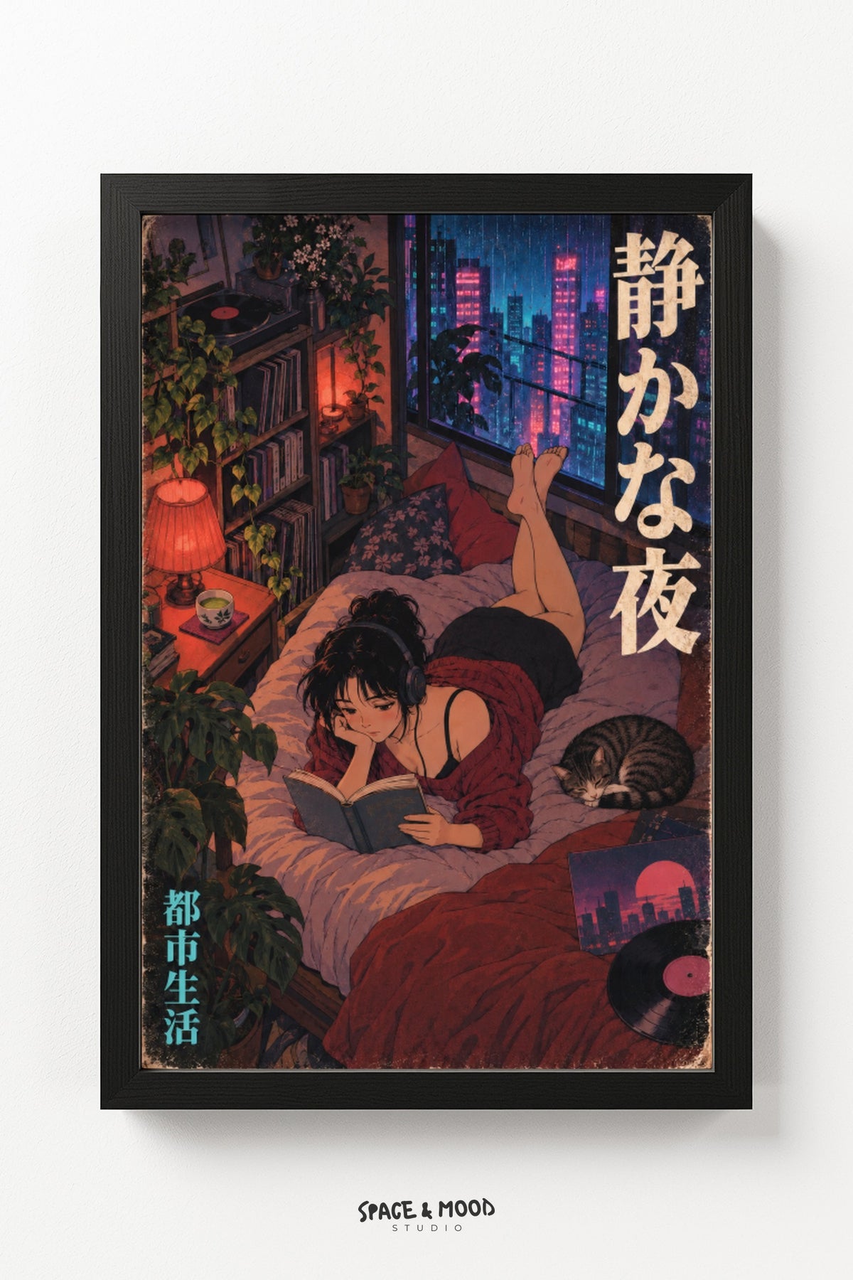 Woman Reading Bed Cat